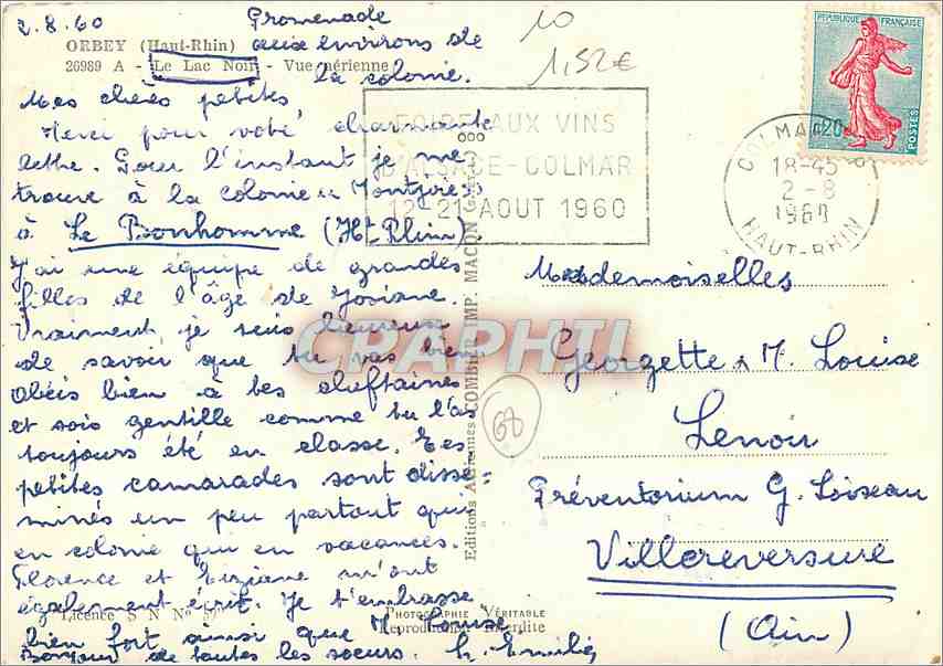 CPM Orbey Haut Rhin Le Lac Noir Vue aerienne  — Rückseite