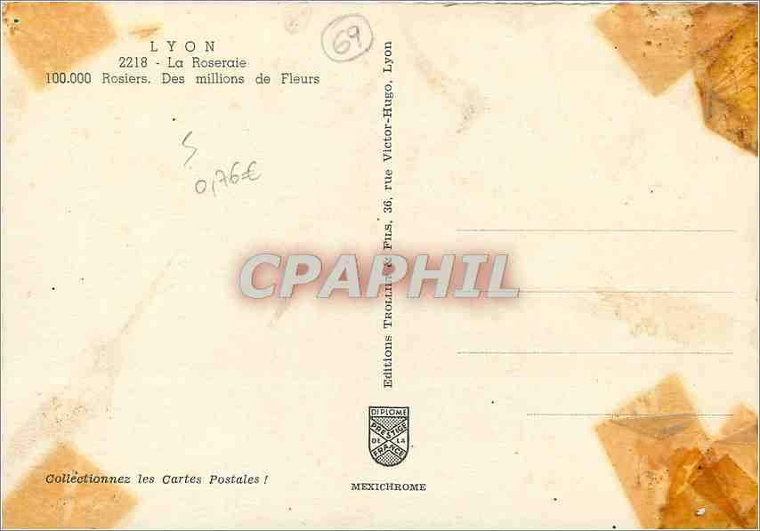 CPM Lyon La Rosearie Rosiers Des millions de Fleurs  — Verso