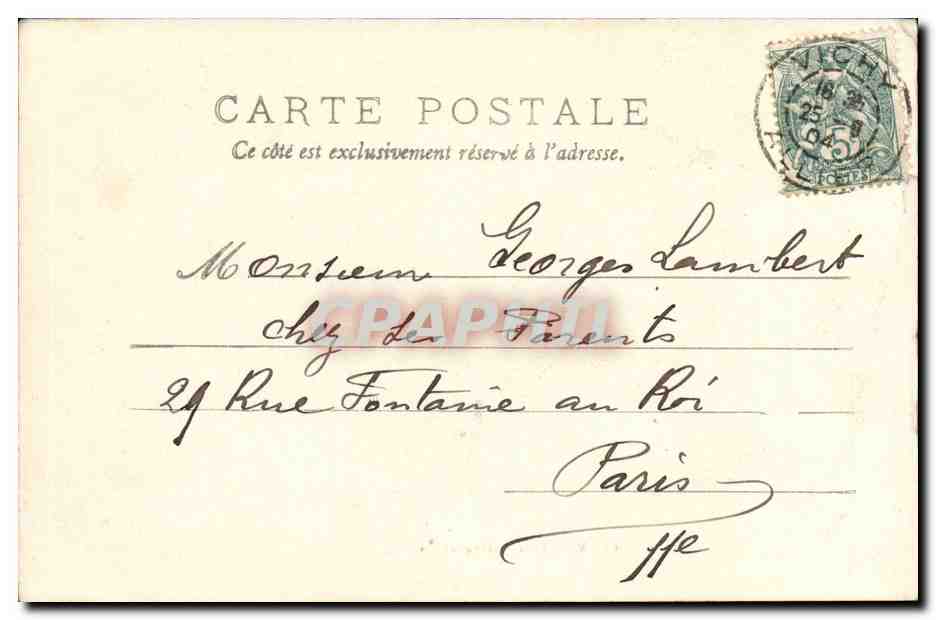 Vichy-La Restauration-CPA — Rückseite