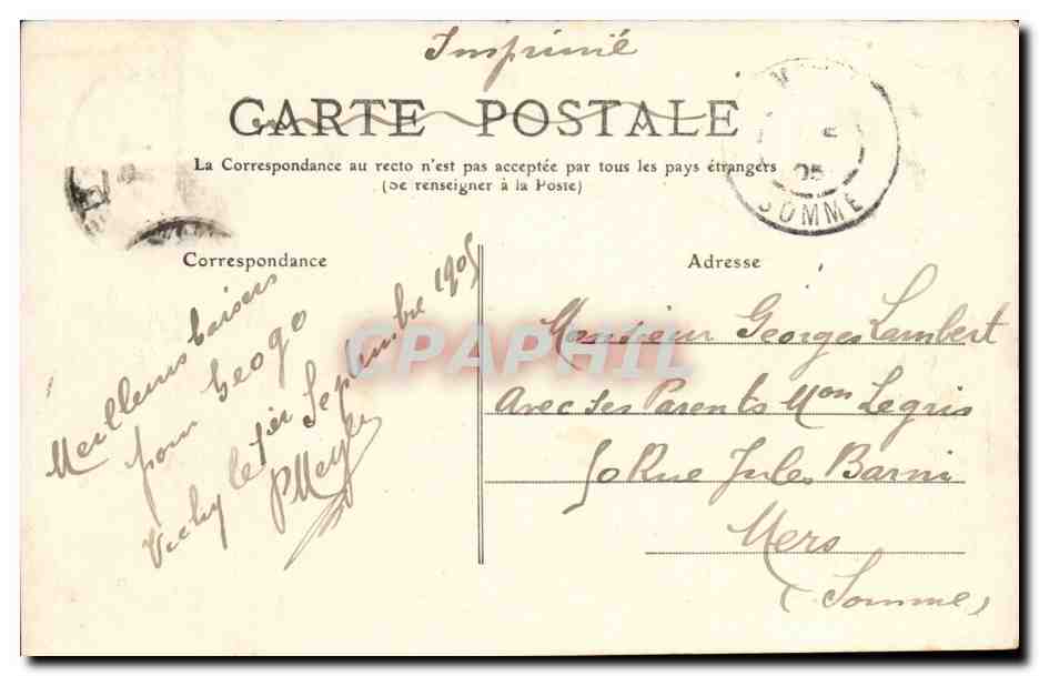 Vichy-Quai de l'Allier-CPA — Rückseite