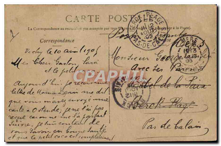 Vichy-Galerie Promenoir-CPA — Verso