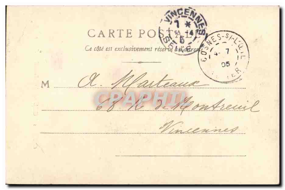 Cosne-s-L'Oeil(Allier) Porte de l'Eglise -CPA — Verso