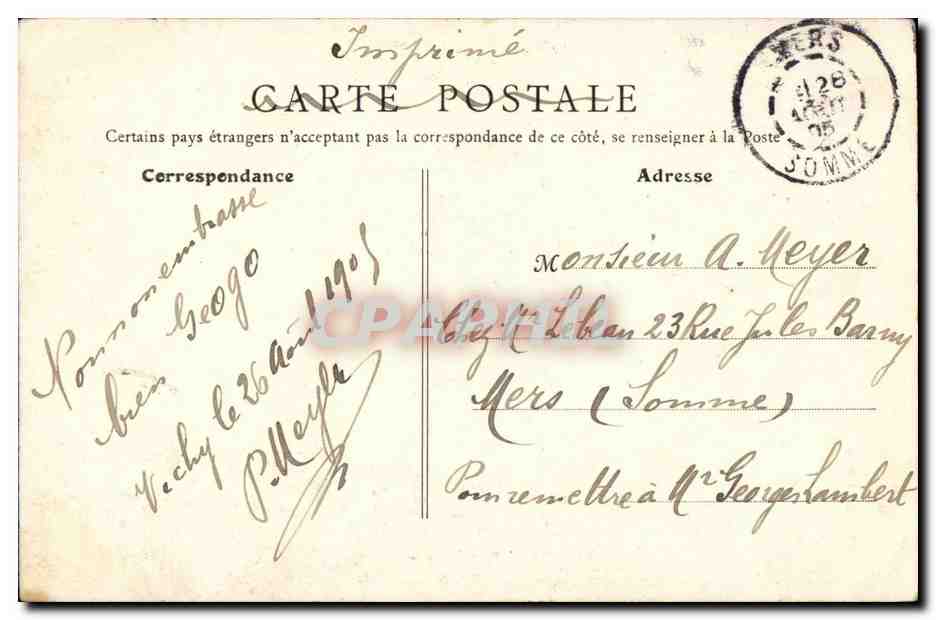 Vichy- Les Promenades -CPA — Verso