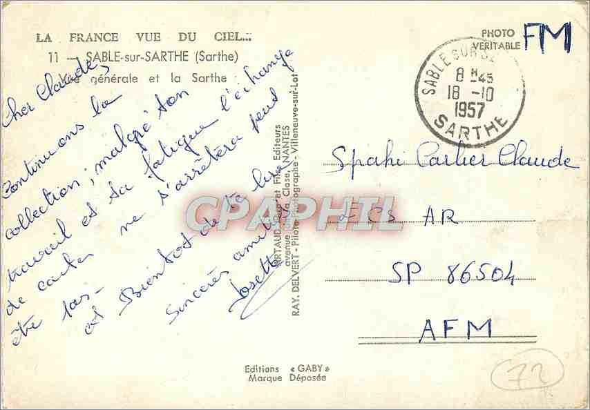 CPM Sable sur Sarthe Vue generale et la Sarthe  — Back