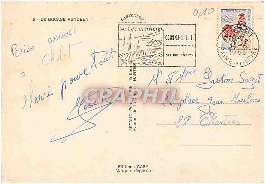 CPM Le Bocage Vendeen au pays des Chouans Chantonnay Maillezais Chataigneraie — Rückseite