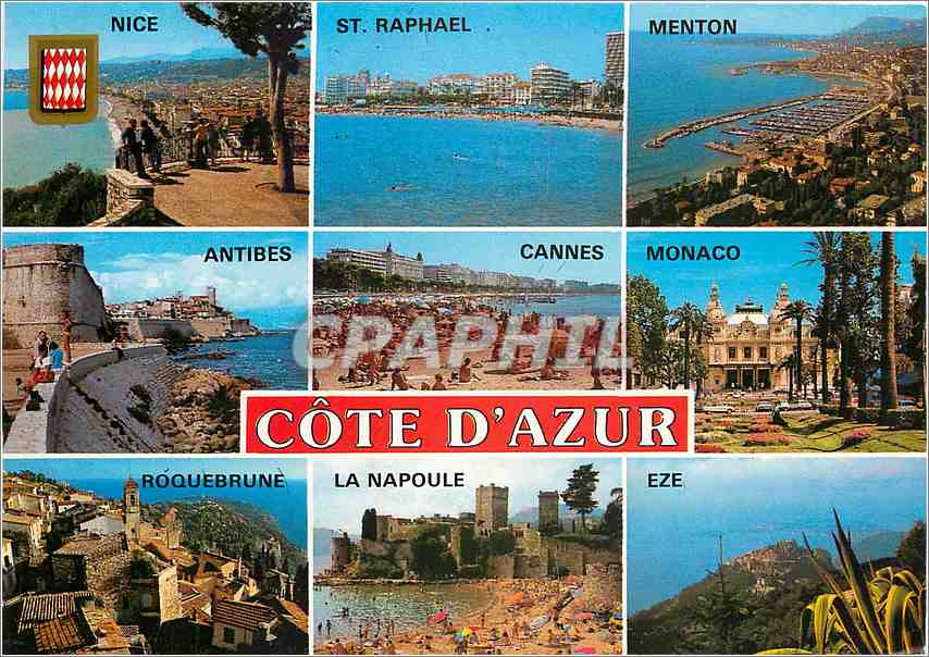 CPM Cote d'Azur Nice St Raphael Menton Antibes Cannes Monaco 