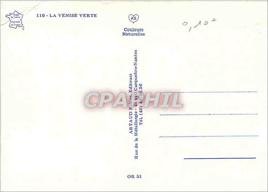 CPM La Venise Verte Coulon La Garette Coucher de soleil Arcais le logis  — Rückseite