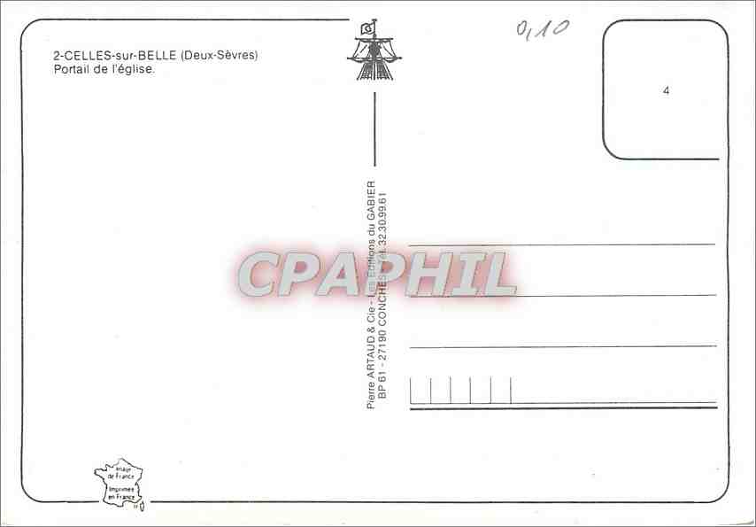 CPM Celles sur Belle Deux Sevres Portail de l'Eglise  — Rückseite
