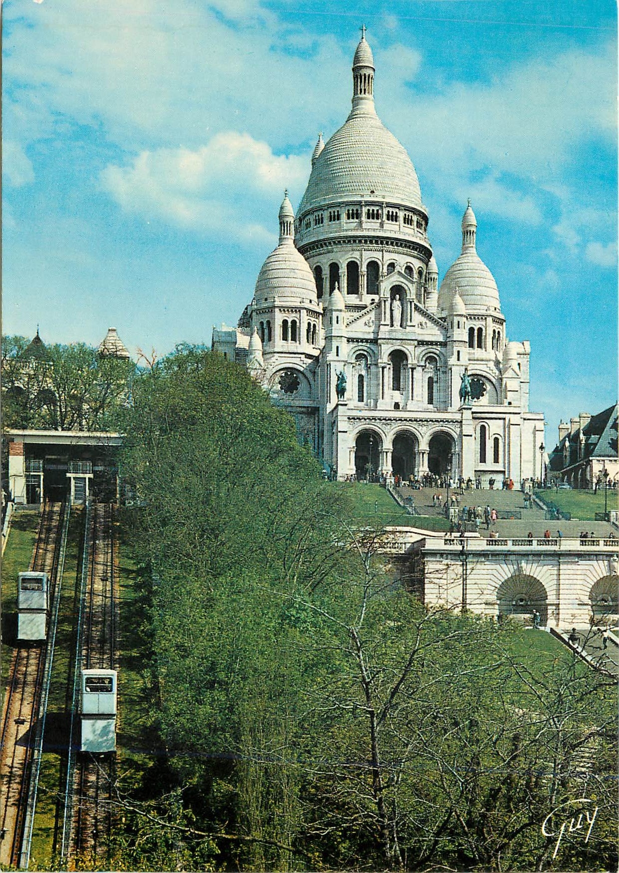 CPM Paris et ses Merveilles La Basilique du Sacre Coeur de Mont Martre et le Funiculaire 