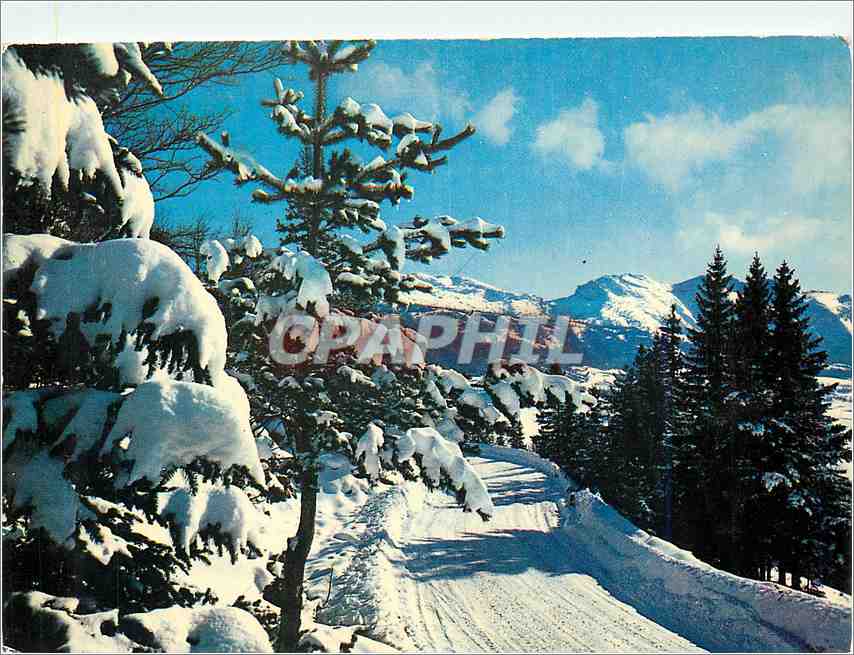 Paysage hivernal — Route en montagne — Grenoble, édition Spadem, n° 38 PH 27