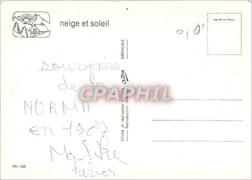 CPM Symphonic Hivernale neige et soleil  — Back