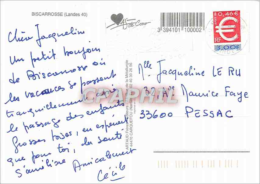 CPM Biscarrosse Landes Hydravion Chien Aviation — Rückseite