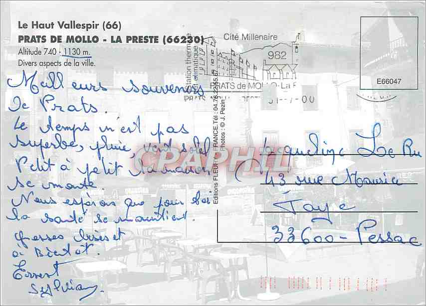CPM Prats de Mollo la Preste Divers aspects de la ville  — Rückseite