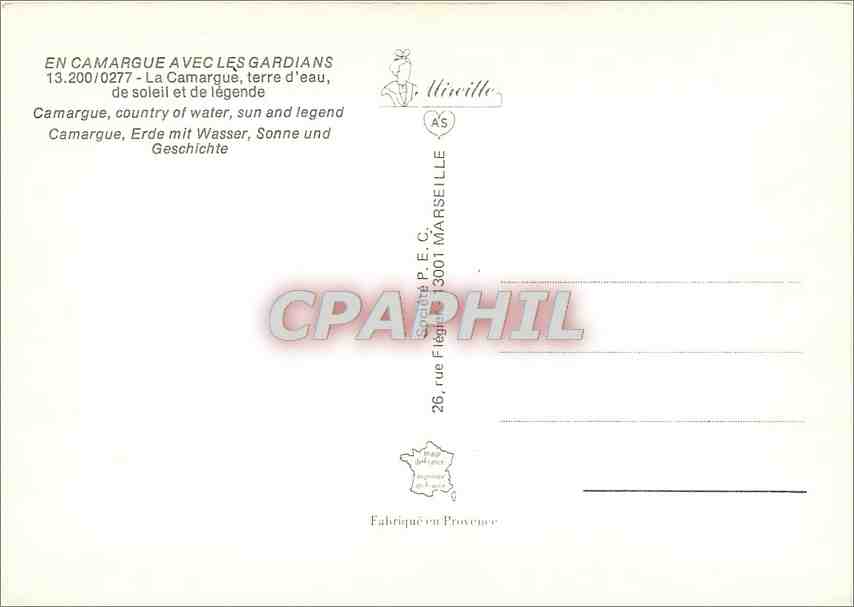 CPM La Camargue terre d'Eau de Soleil et de legende  — Back