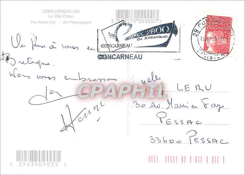 CPM Concarneau La Ville Close  — Rückseite