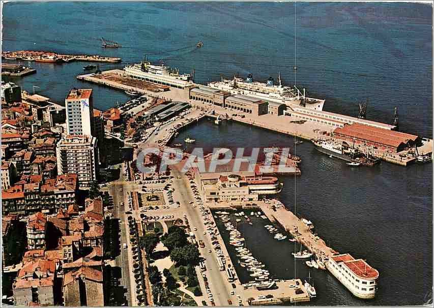 CPM Vigo Vista Aerea Maritime Station Aerial view Bateau