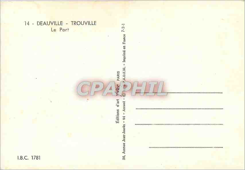 CPM Deauville Trouville Le Port  — Rückseite