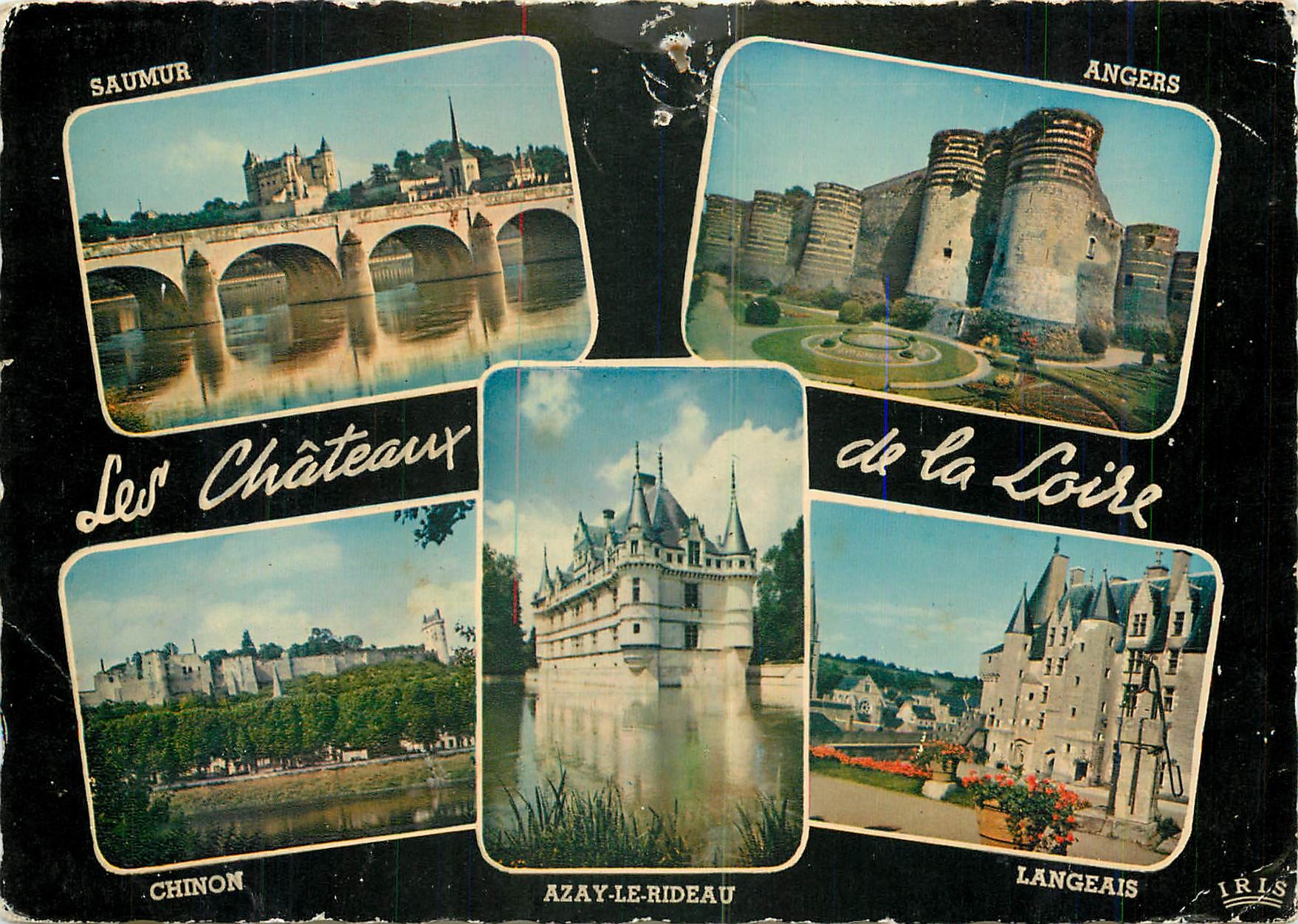 CPM Les Chateaux de la Loire Saumur Angers Chinon Azay le Rideau Langeais 