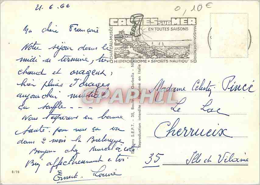 CPM Cote d'Azur  — Verso