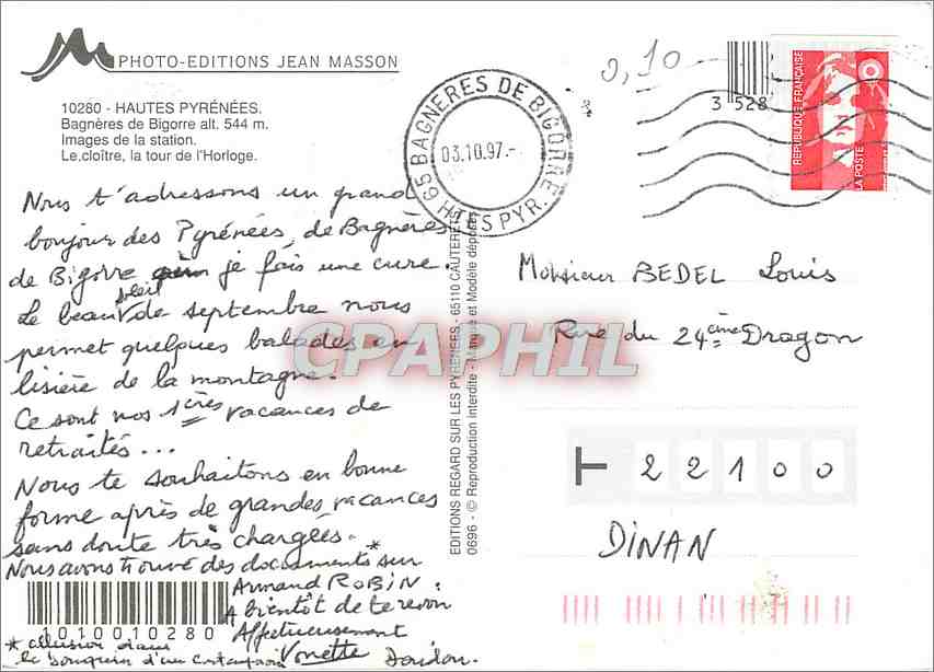 Bagnères-de-Bigorre — Thermalbad — Photo-Éditions Jean Masson — Rückseite