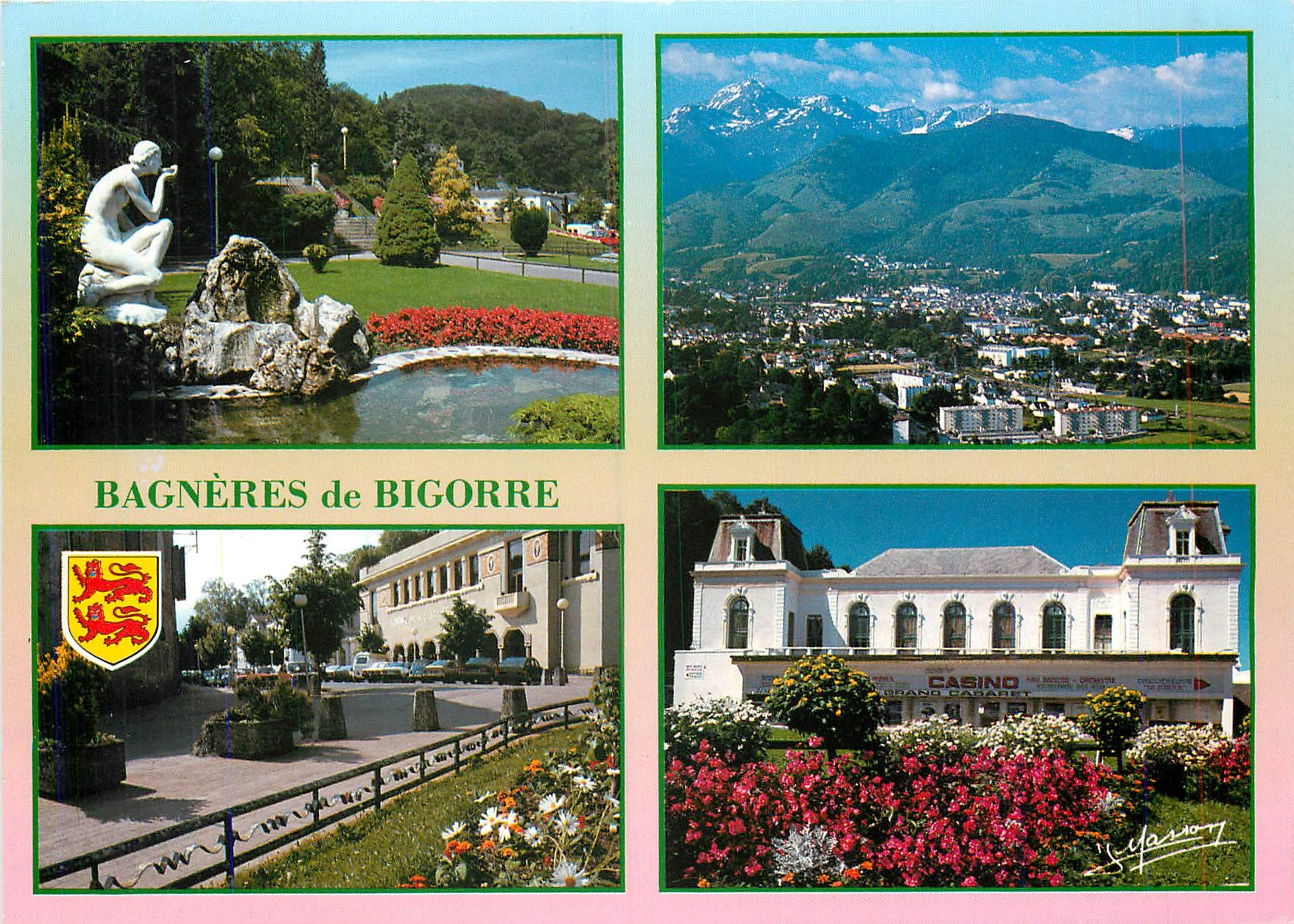 Bagnères-de-Bigorre — vue panoramique et du casino — éditeur Photo-Éditions J. Masson, n°10289