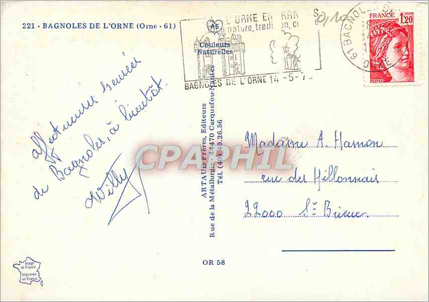 CPM Bagnoles de l'Orne  — Rückseite