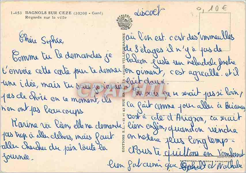 CPM Bagnols sur Ceze Gard Regards sur la ville  — Rückseite