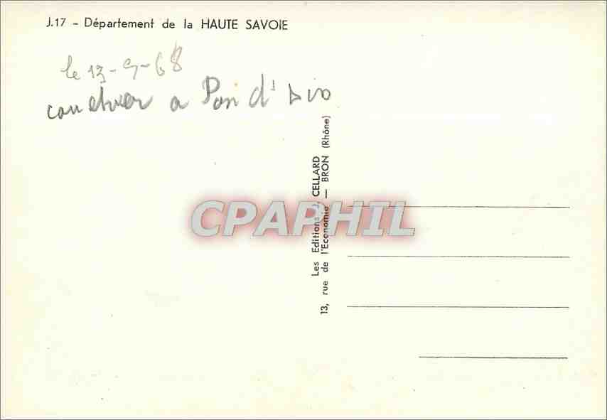 CPM Departement de la Haute Savoie  — Rückseite