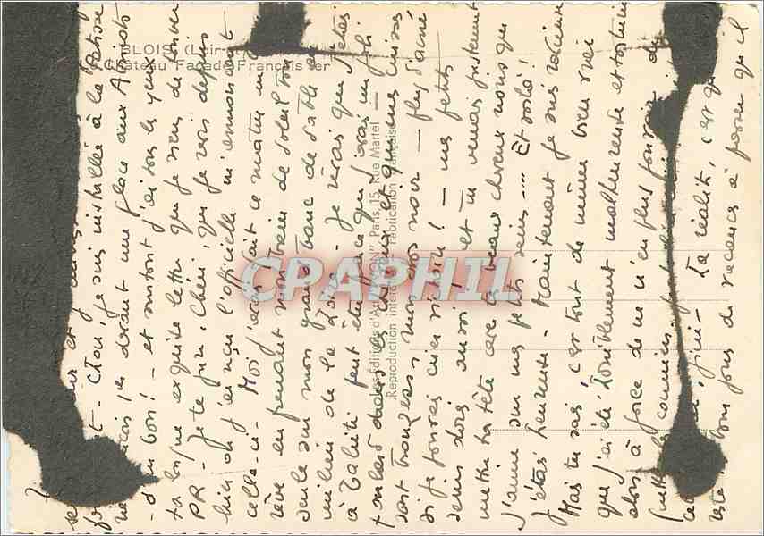 CPM Blois Loir et Cher La Chateau Facade Francois 1er  — Verso