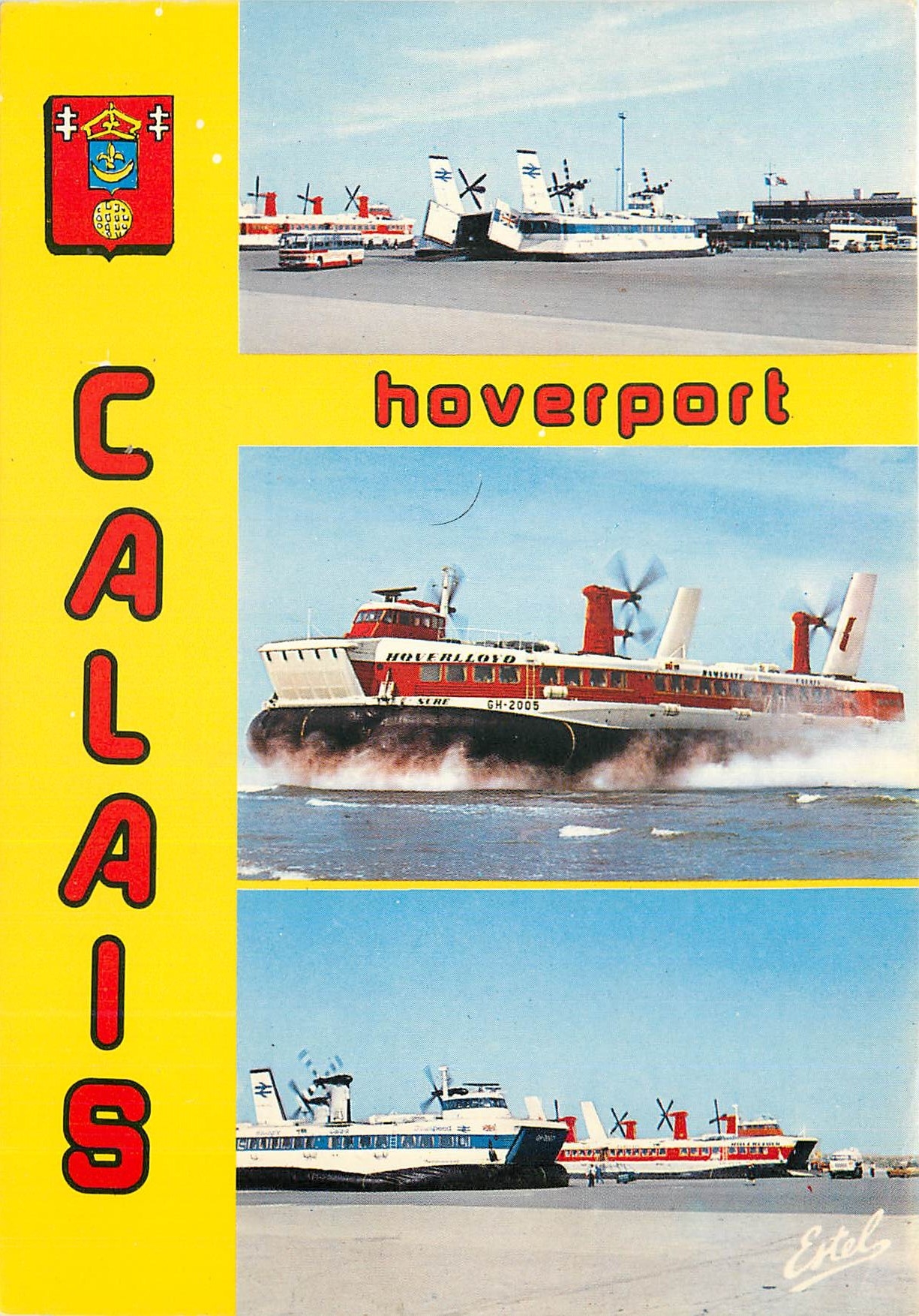 CPM Calais Pas de Calais Aeroglisseurs des compagnies Hoverlloud et Seaspeed Bateau