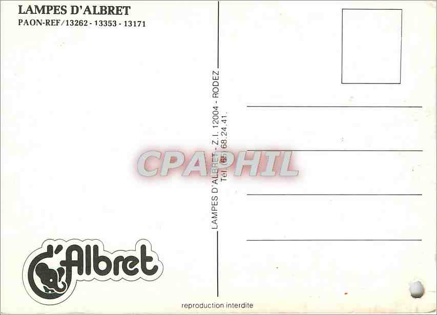 CPM Lampes d'Albret Paon Ref  — Rückseite