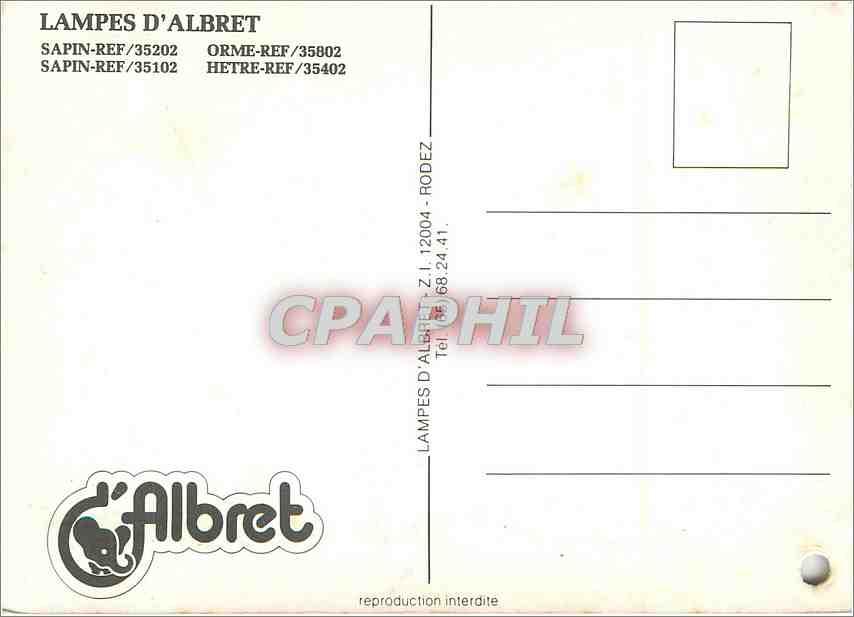 CPM Lampes d'Albret Sapin Ref Orme Ref Hetre Ref  — Verso