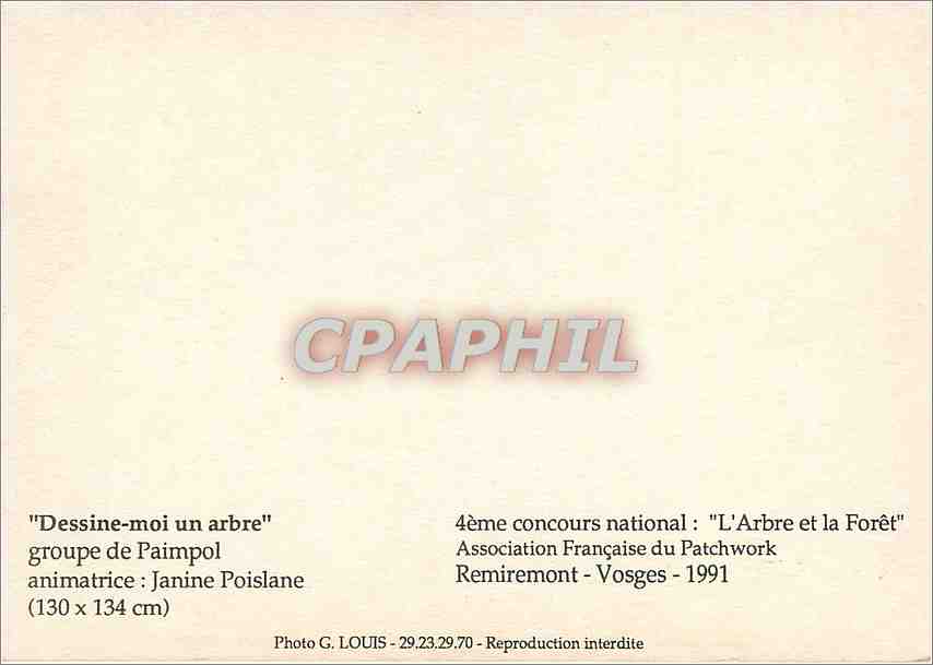 CPM Dessine moi un arbre groupe de Paimpol  — Verso