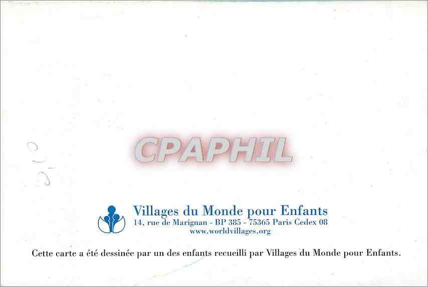 CPM Cette carte a ete dessinee par un des enfants recueili par villages du Monde pour Enfants Footba — Back