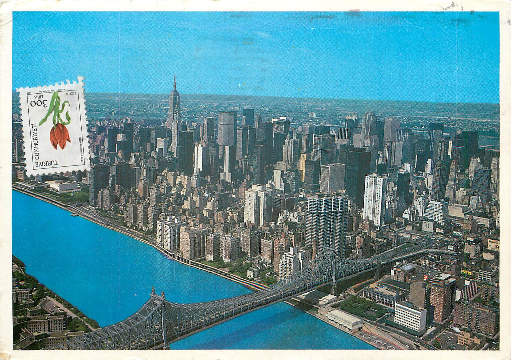 CPM New York City looking southwest with the Queensboro Bridge in the foreground 