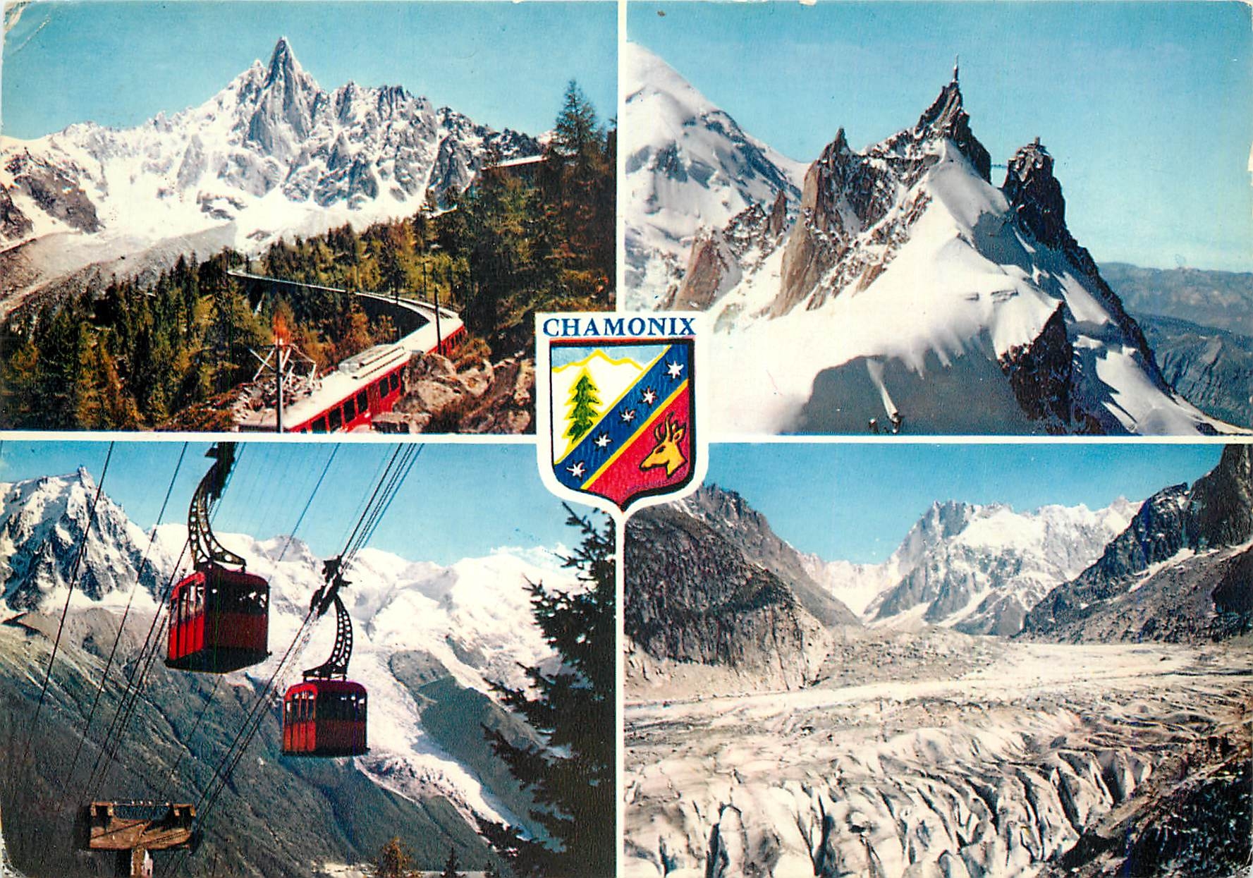 CPM Chamonix Mont Blanc Le chemin de fer du Montenvers et Aiguille du Dru 