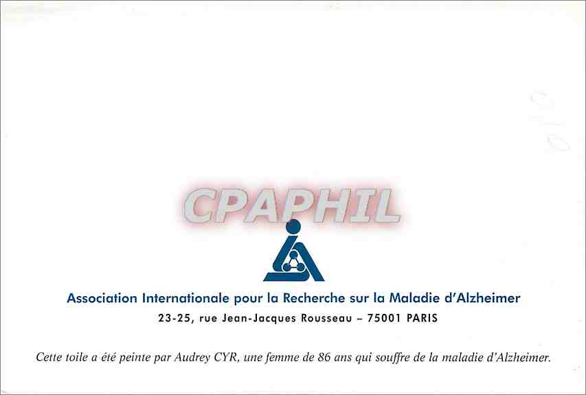 CPM Cette toile a ete peinte par Audrey Cyr une femme de 86 ans qui souffre de la maladie d'Alzheime — Verso