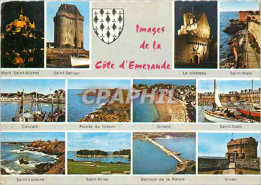 CPM Images de la Cote d'Emeraude Mont Saint Michel Saint Servan Le Chateau Saint Malo 