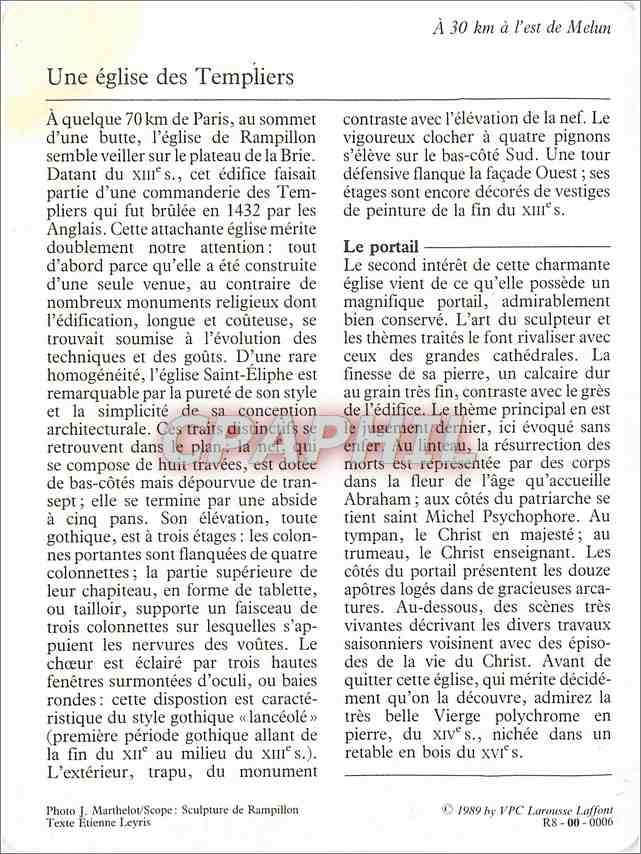Fiche illustree Rampillon Eglise Saint Eliphe  — Rückseite