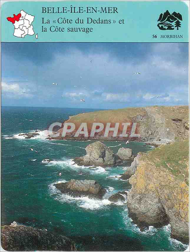 Fiche illustree Belle ile en Mer La Cote du Dedans et la Cote sauvage 