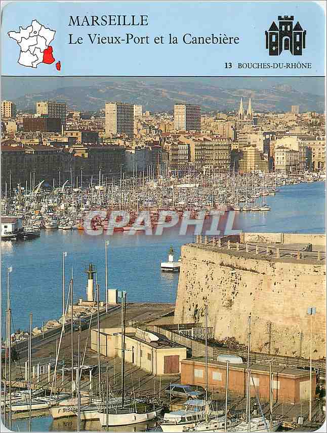 Fiche illustree Marseille Le Vieux Port et la Canebiere 