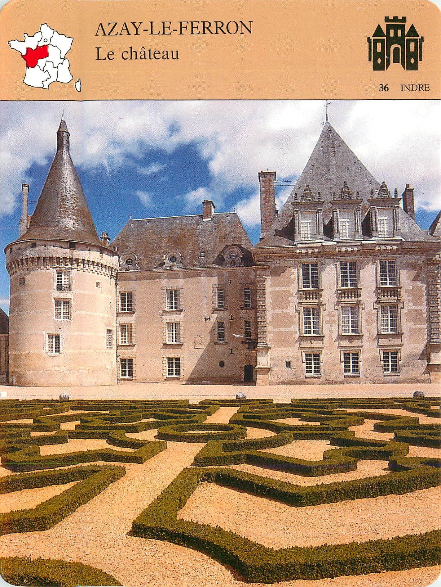 Fiche illustree Azay le Ferron Le chateau 