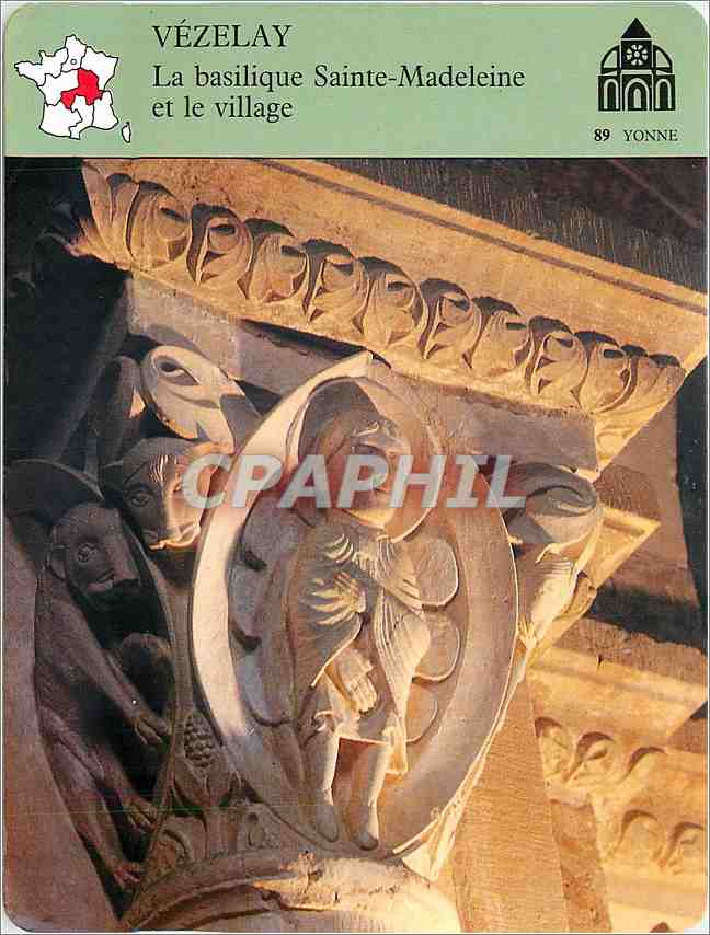 Fiche illustree Vezelay la basilique Sainte Madeleine et le village 