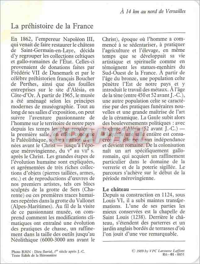 Fiche illustree Saint Germain en Laye Le chateau le musee des Antiquites nationales  — Verso