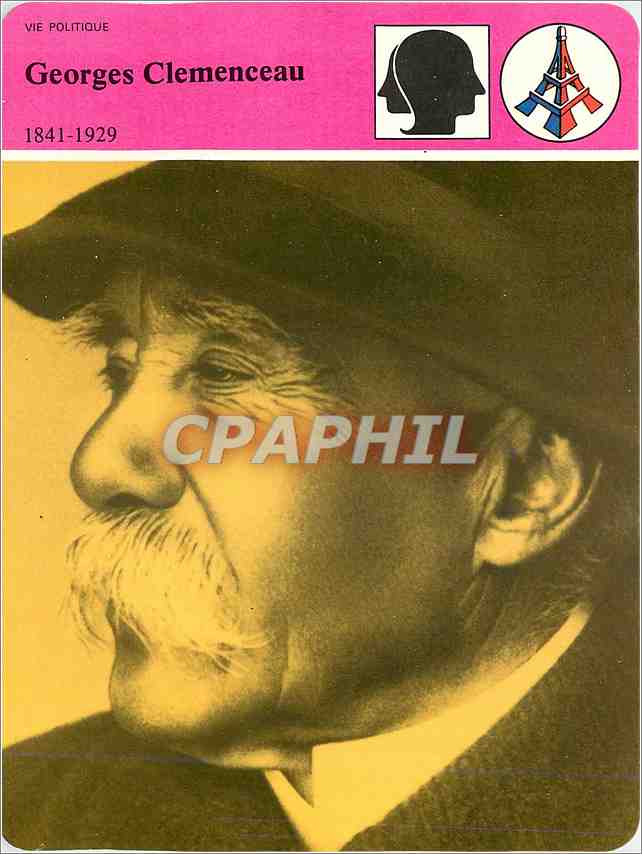Fiche illustree Georges Clemenceau Je fais la guerre 