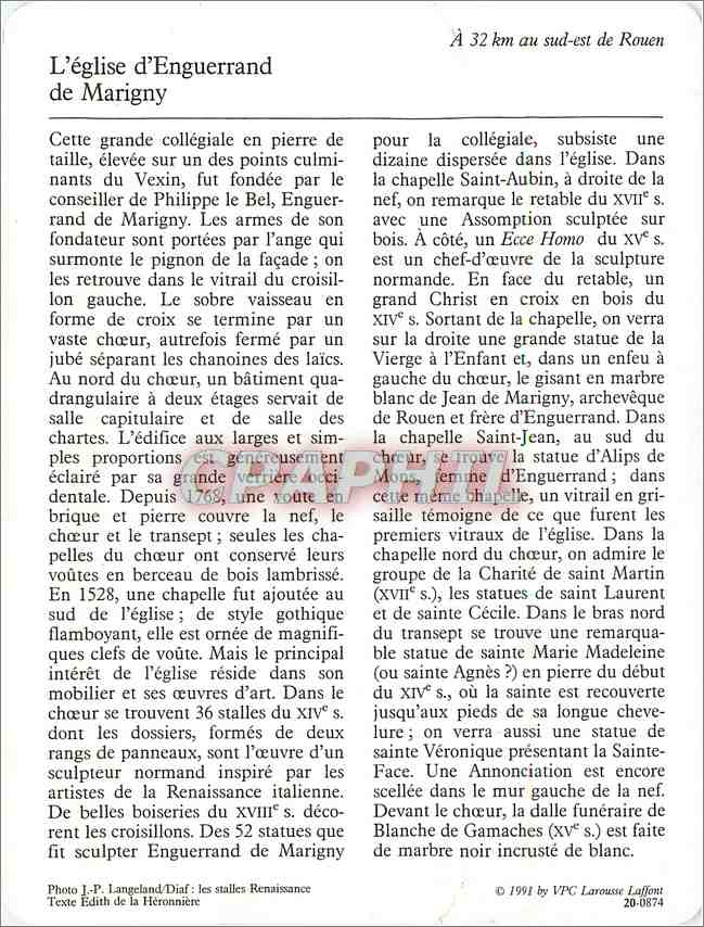Fiche illustree Ecouis La collegiale  — Verso