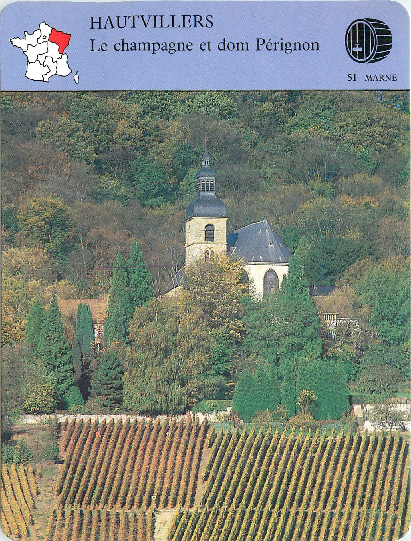 Fiche illustree Hautvillers Le champagne et dom Perignon 