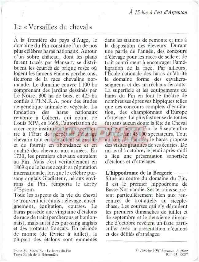 Fiche illustree Le Pin au Haras Le haras  — Rückseite