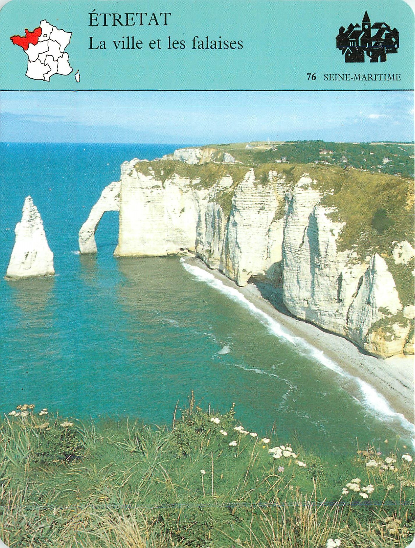 Fiche illustree Etretat La ville et les falaises 