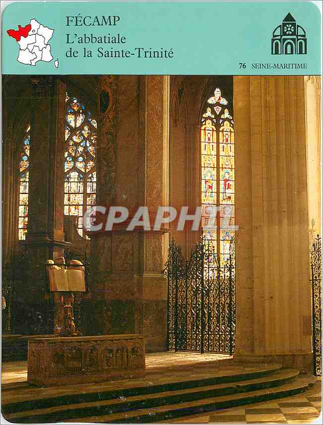 Fiche illustree Fecamp L'abbatiale de la Sainte Trinite 